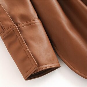 Fashion Stitching Faux Leather Jacket