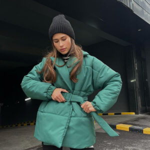 Women Stylish Winter Lapel Overcoat Slim Cotton coat