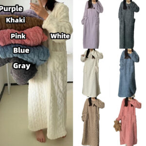 Women Warm Winter Coral Fleece Nightgown Sleepwear